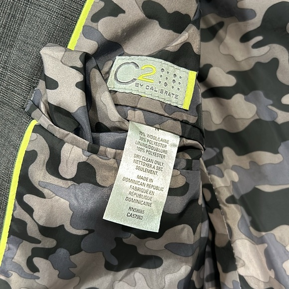 C2 BY CALIBRATE BOY BLAZER WOOL BLEND GRAY V NECK SZ 14 - Picture 4 of 10